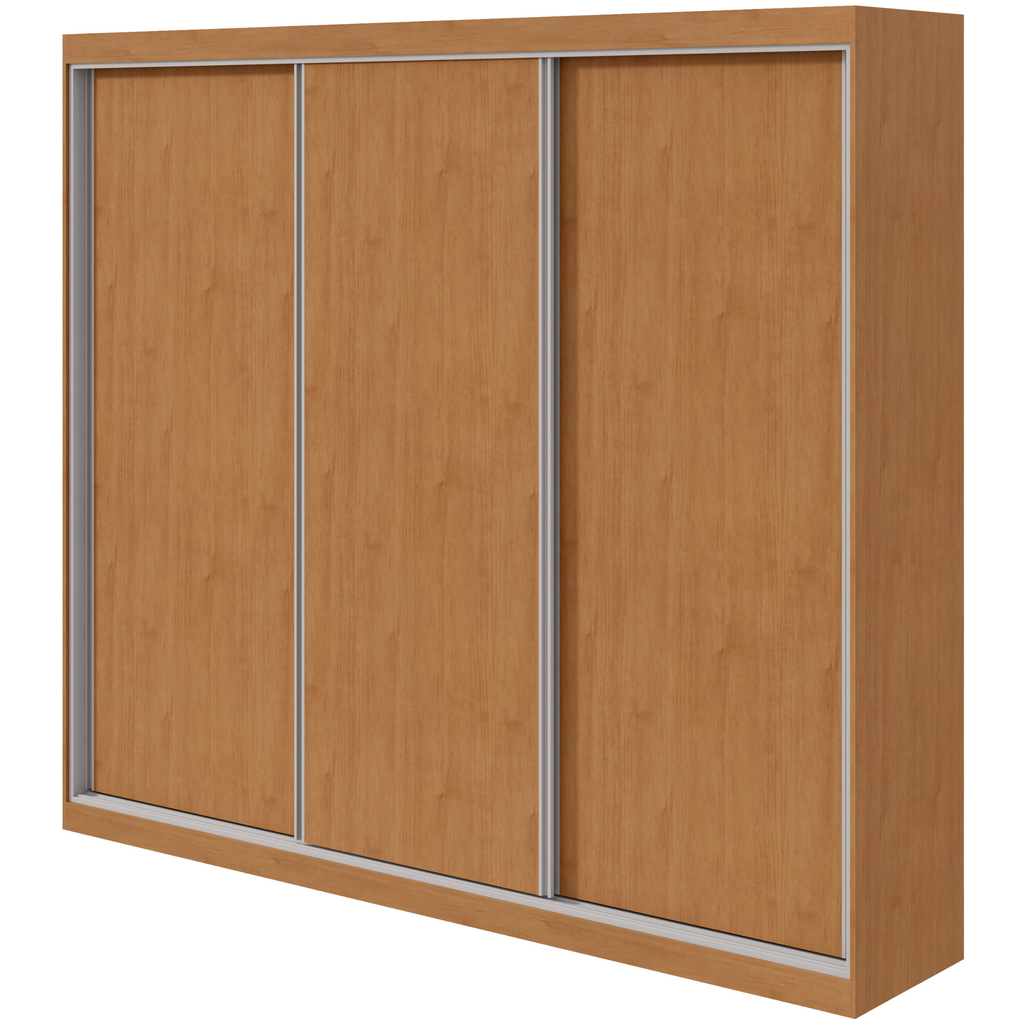 Roupeiro Quadrix Lopas 230cm 3 Portas Correr 100% MDF Flex  Off White e Amêndoa