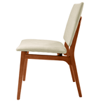 Cadeira Giulia Ferrati Madeira Champanhe Linho Off White