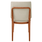 Cadeira Giulia Ferrati Madeira Champanhe Linho Off White
