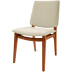 Cadeira Giulia Ferrati Madeira Champanhe Linho Off White