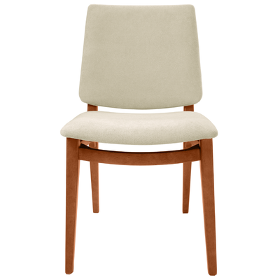 Cadeira Giulia Ferrati Madeira Champanhe Linho Off White