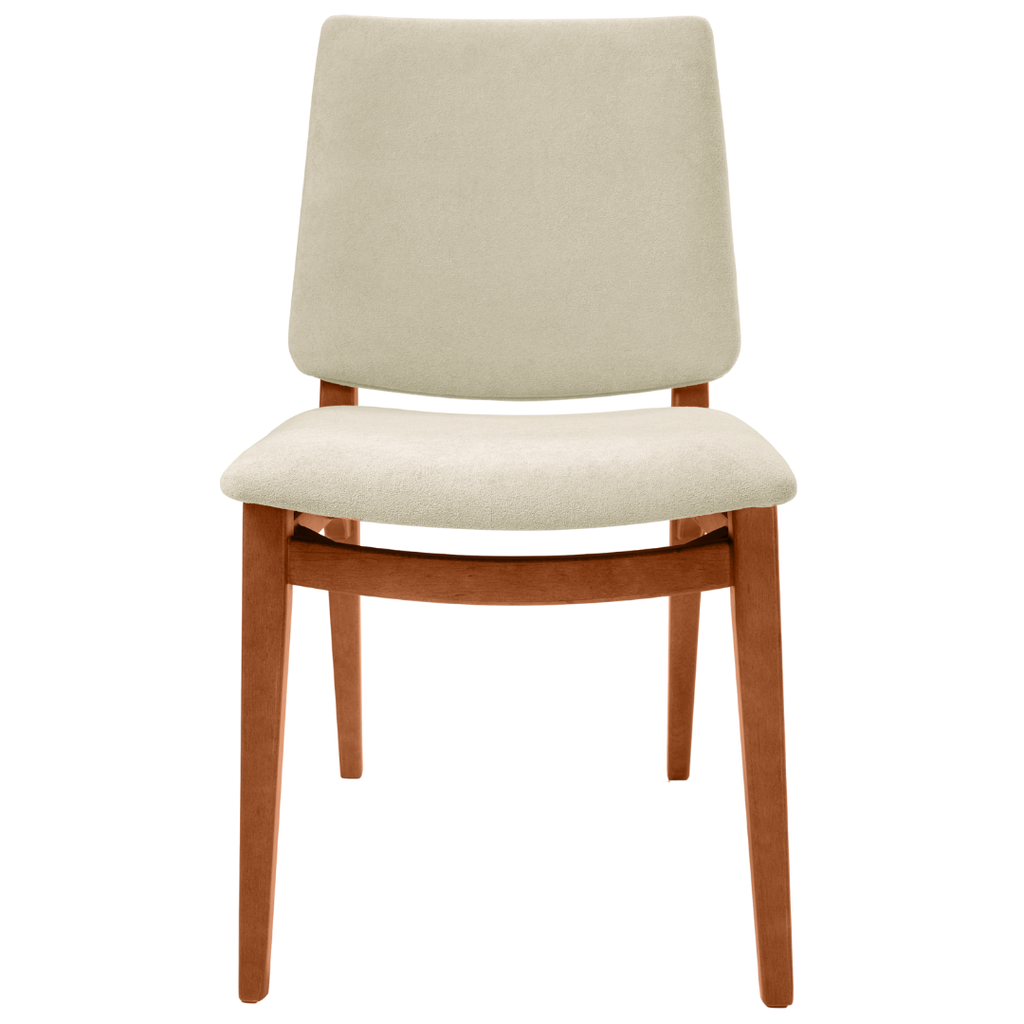 Cadeira Giulia Ferrati Madeira Champanhe Linho Off White