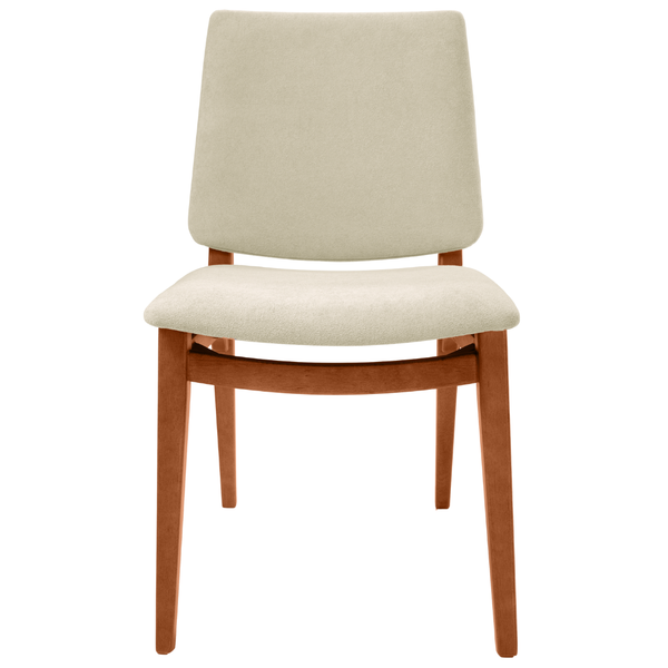 Cadeira Giulia Ferrati Madeira Champanhe Linho Off White