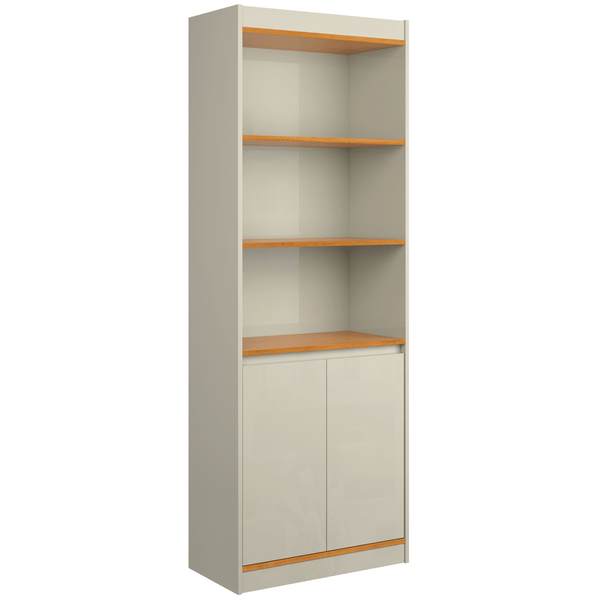Estante Livreiro Encanto Patrimar 63cm 2 Portas Off White e Cinamomo