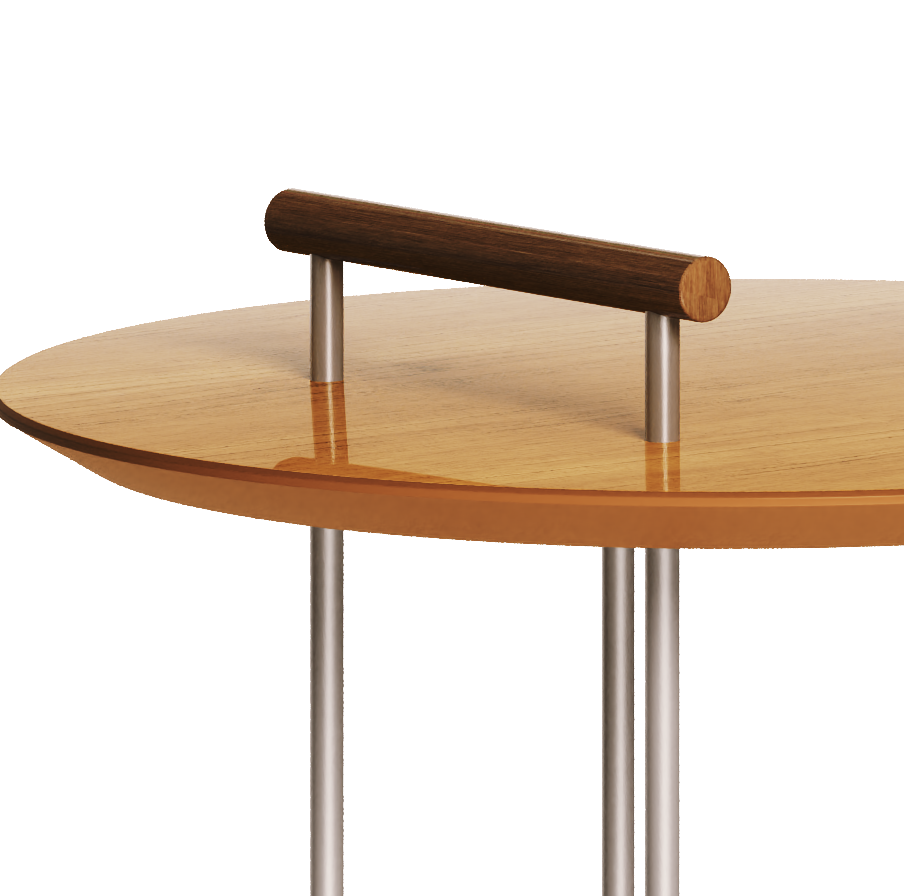 Mesa Side Lateral Dupla Imcal Pés em Metal Nature