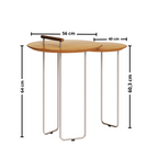 Mesa Side Lateral Dupla Imcal Pés em Metal Nature