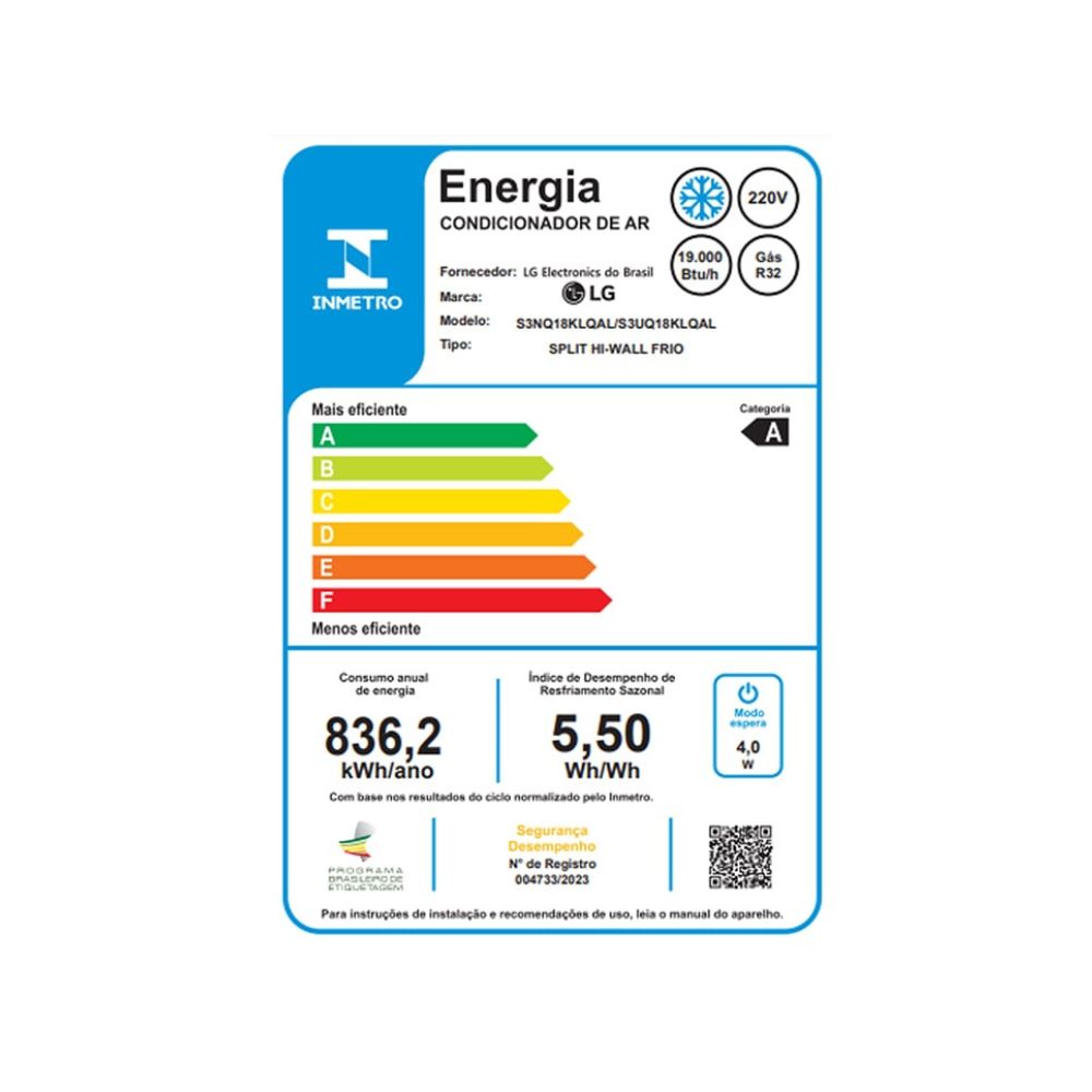 Ar-Condicionado LG Dual Inverter Compact +AI 18000 BTUs S3-Q18KLQAL Frio 220V