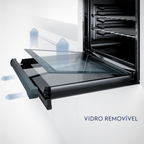 Kit Electrolux de Embutir Home Pro Forno Elétrico OE9XS 80L + Micro-ondas 34L ME3HP Espelhado 220V