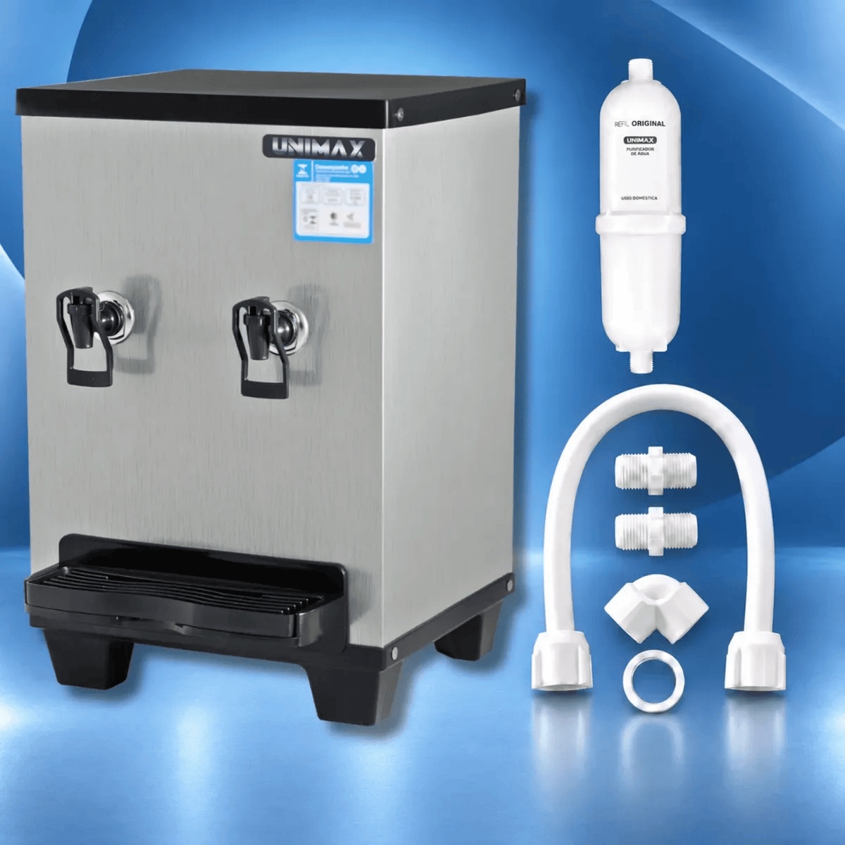 Bebedouro de Água Industrial Unimax 10L Bancada Inox 220V