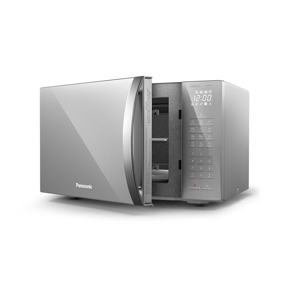 Micro-ondas Panasonic 34L Antiaderente Função Pega Fácil Inox 220V
