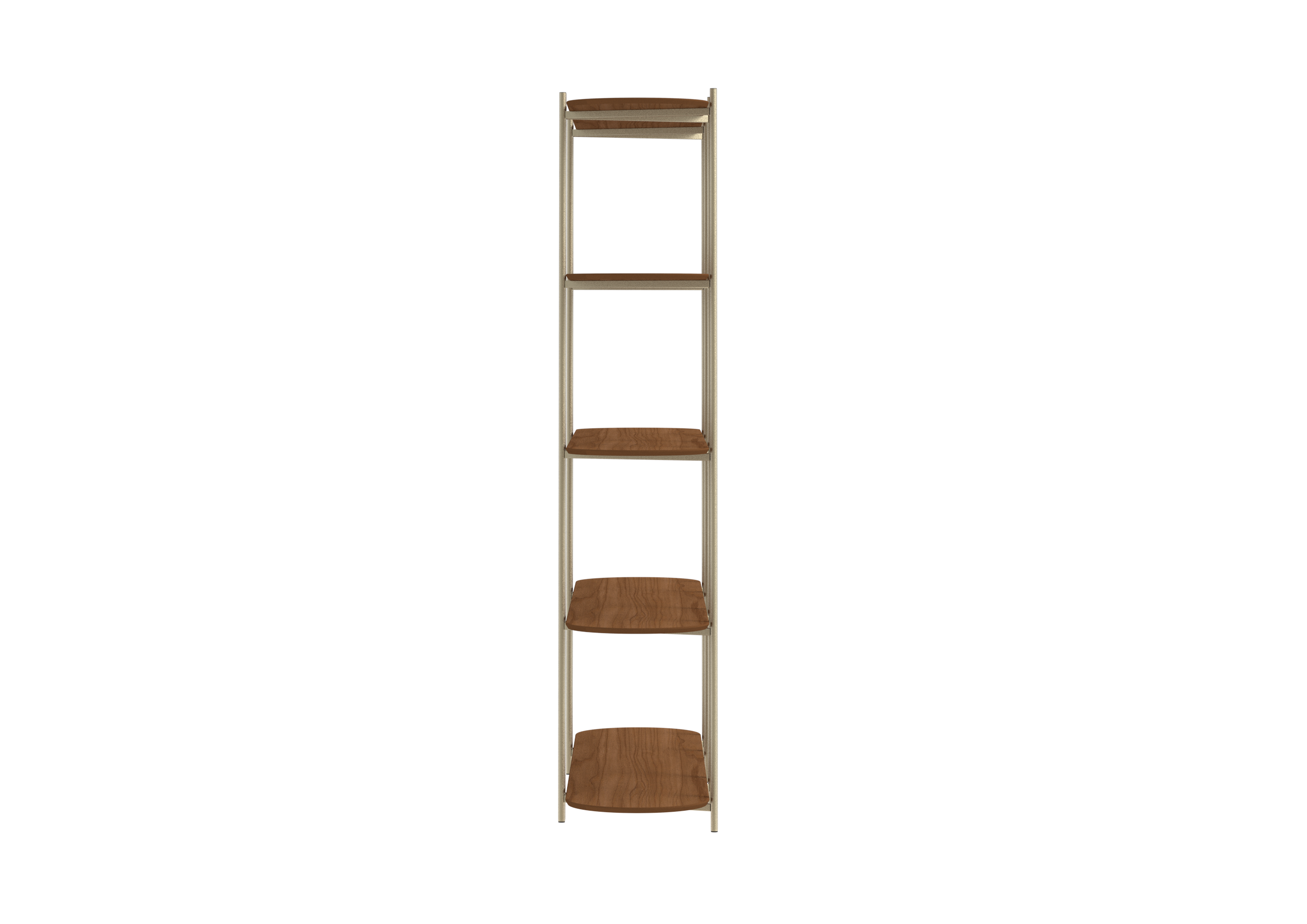 Estante Enya Província 180x195cm 5 Prateleiras Canela e Champanhe