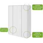 Roupeiro Loop Lopas 184cm 100% MDF 4 Portas Branco