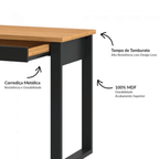 Escrivaninha Dalla Costa F24 118cm 1 Gaveta 100% MDF Freijó e Preto