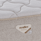 Conjunto Cama Box Multi Suportt Casal Ecoflex 138x188x57cm Miracoil Bouclê Bege