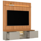 Rack com Painel Magnum Linea 200cm com Led Canela e Gris Fosco