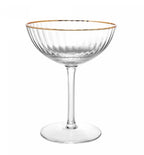 Jogo de 6 Taças Coupe Rojemac Lines Fio Ouro em Cristal 250ml