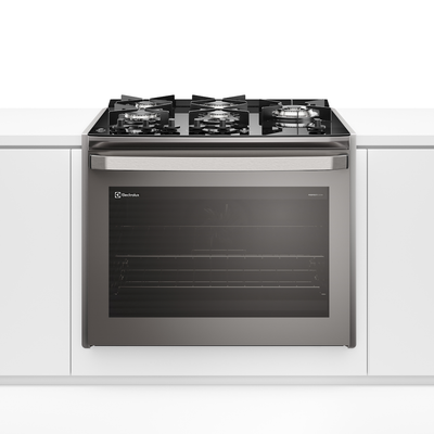 Fogão de Embutir 5 Bocas Experience FE5EC Electrolux Cinza Mesa de Vidro Grill PerfectCook 220V