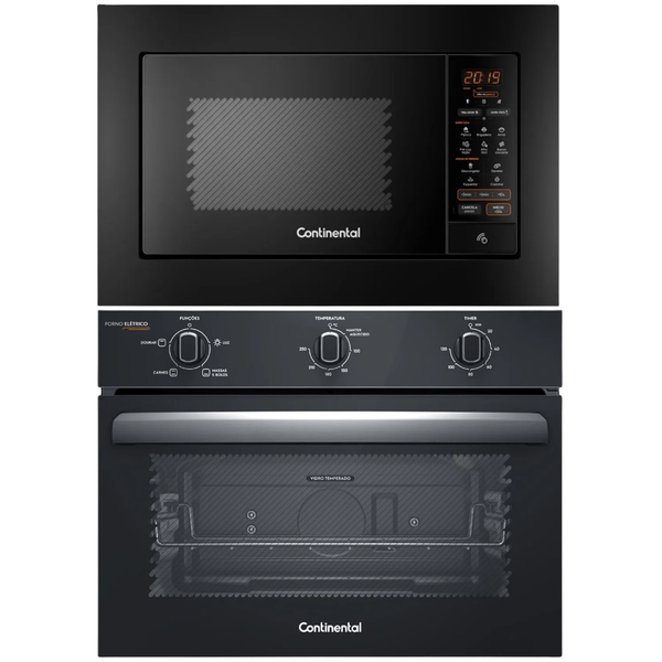 Kit Continental de Embutir Forno Elétrico 50L + Micro-ondas 27L 220V