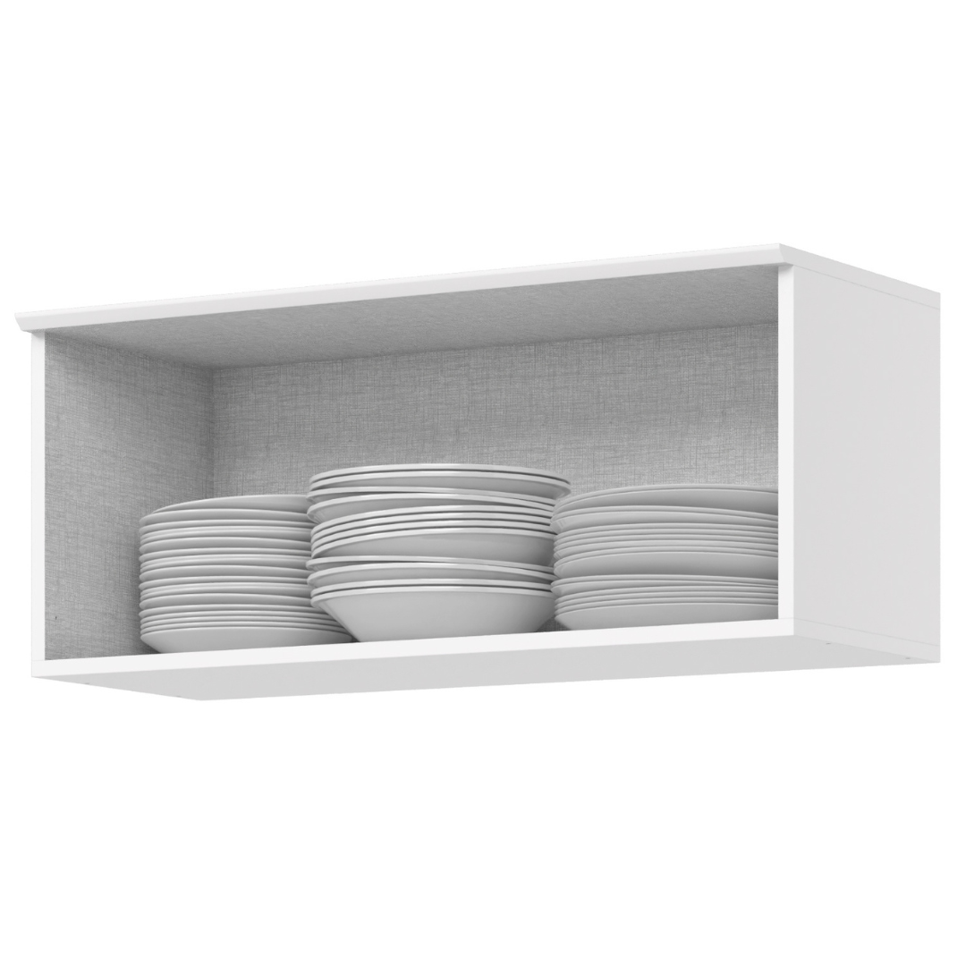 Armário Aéreo de Cozinha Americana Henn 100% MDF 1 Porta Basculante 80cm Branco HP