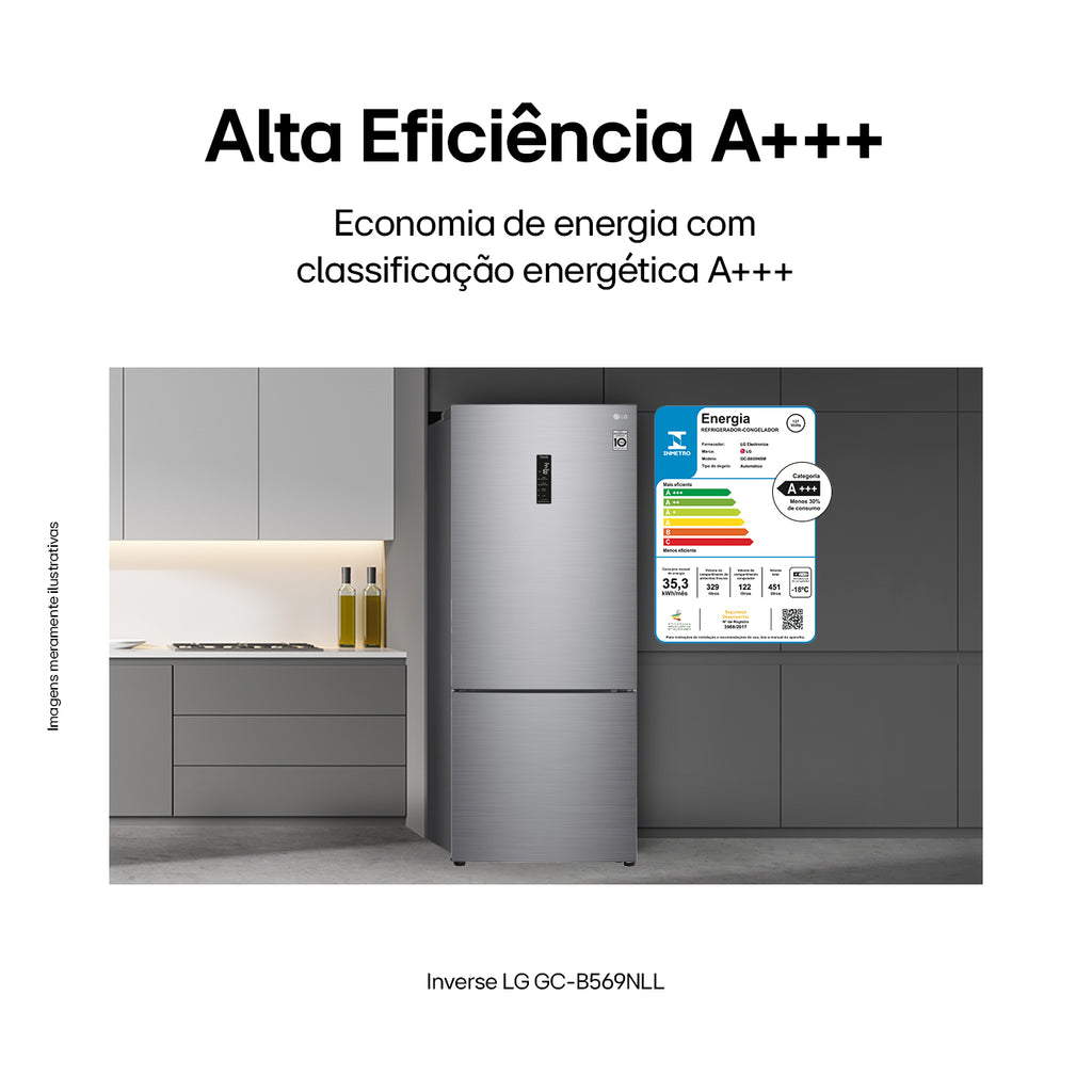 Refrigerador LG 462L Inverter Duplex Smart Inverse Inox 220V