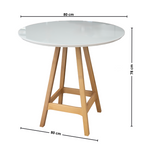 Mesa Redonda Paixões Nacional 80x80cm Amêndoa Tampo com Vidro Fendi
