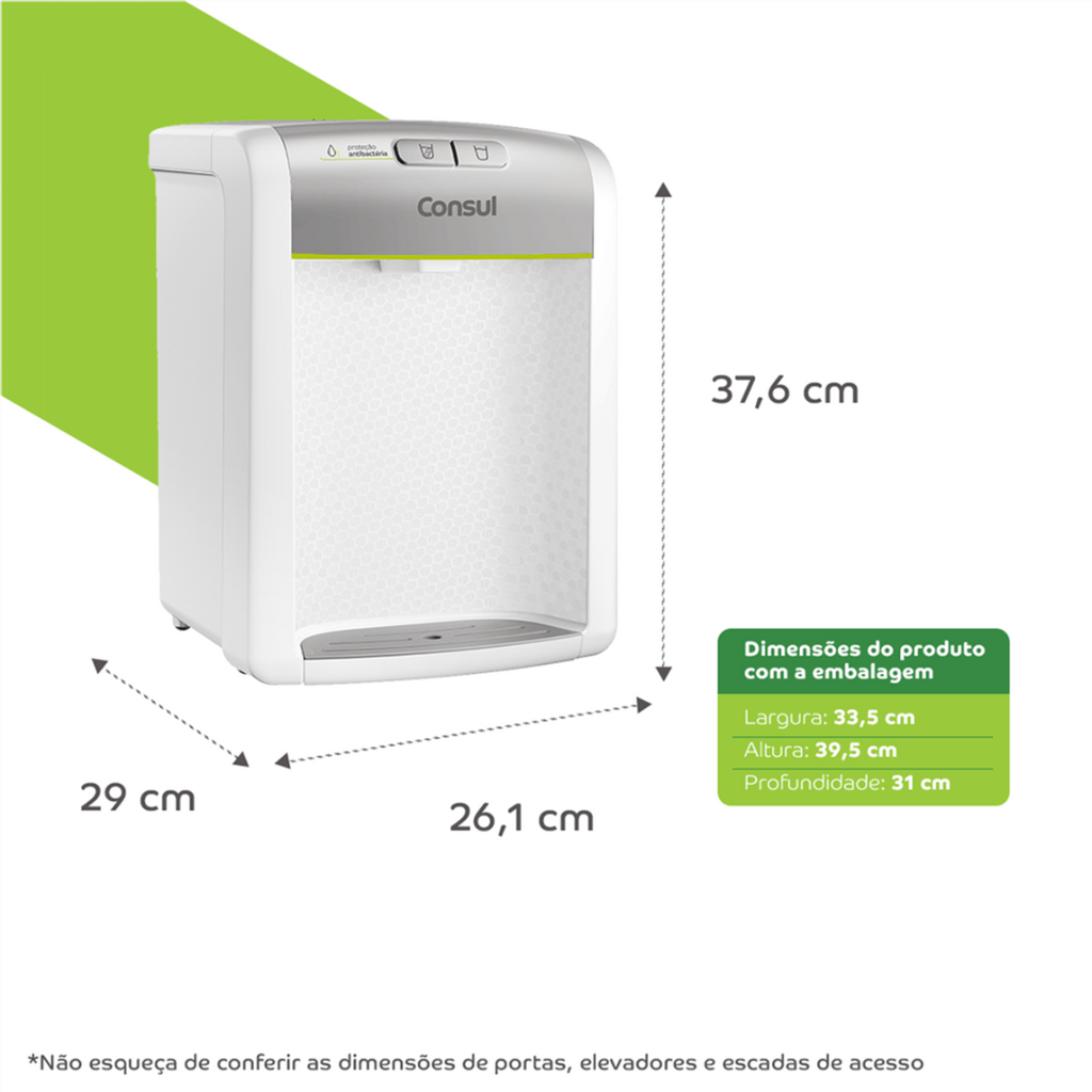 Purificador de Água Consul  CPB34AS Proteção Antibactérias Branco/Prata Bivolt