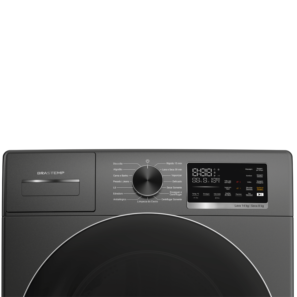 Lava e Seca Brastemp 14kg B= Smart BNO14AS Inverter Titanium 220V