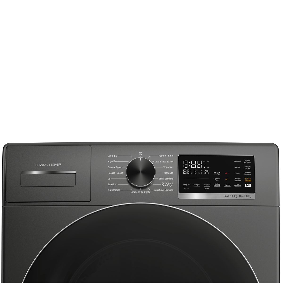 Lava e Seca Brastemp 14kg B= Smart BNO14AS Inverter Titanium 220V