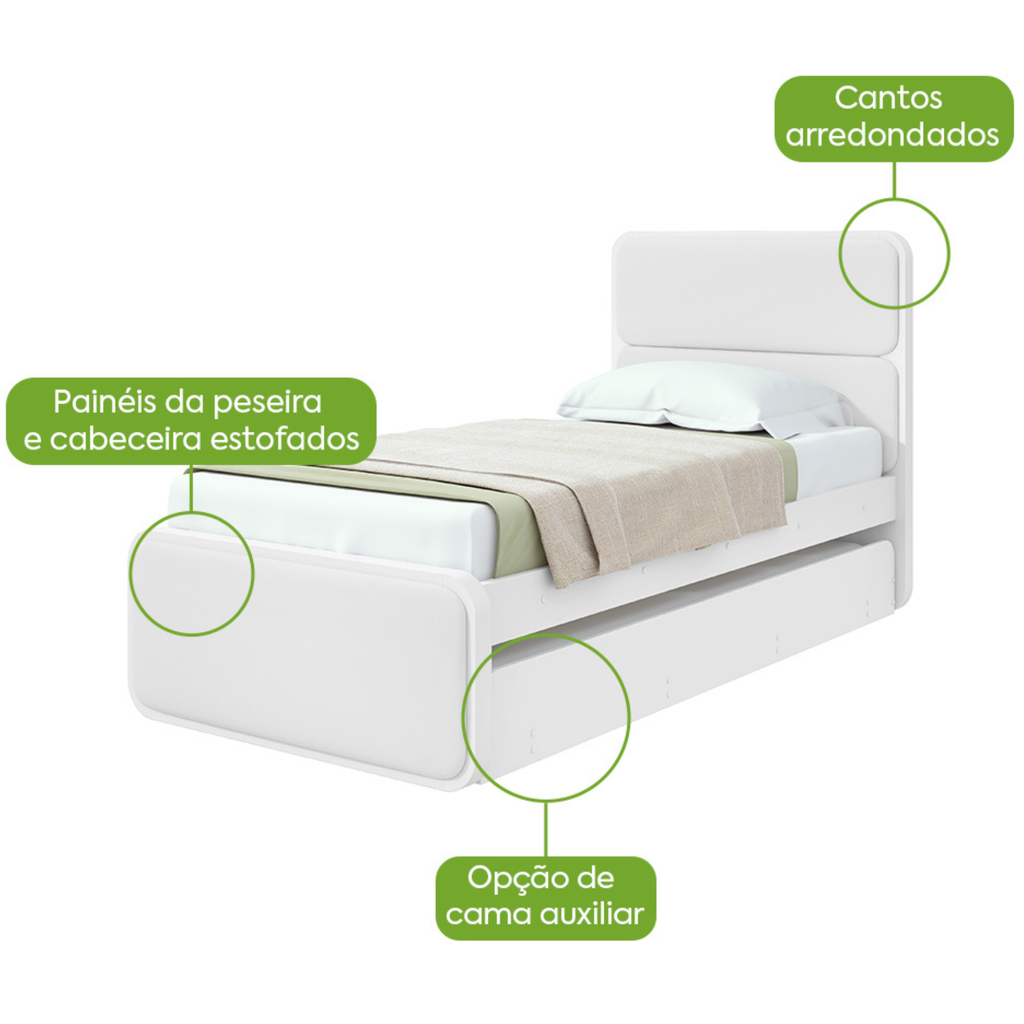Cama Bibox Loop Lopas Com Cama Auxiliar Branco
