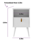 Mesa de Cabeceira Búzios Línea 1 Gaveta Off White