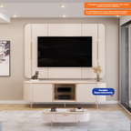 Painel Suspenso Adele 180cm DJ Móveis 100% MDF com Led Off White