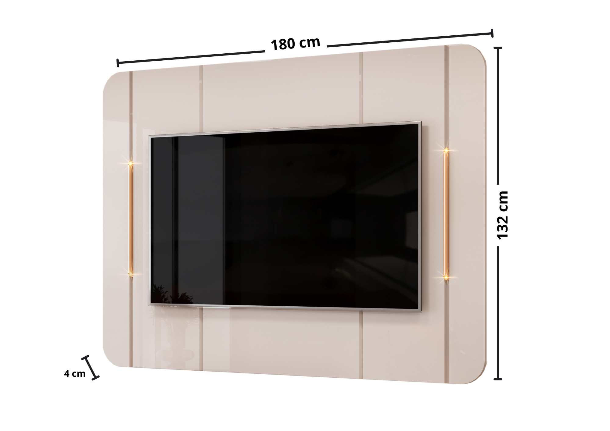 Painel Suspenso Adele 180cm DJ Móveis 100% MDF com Led Off White
