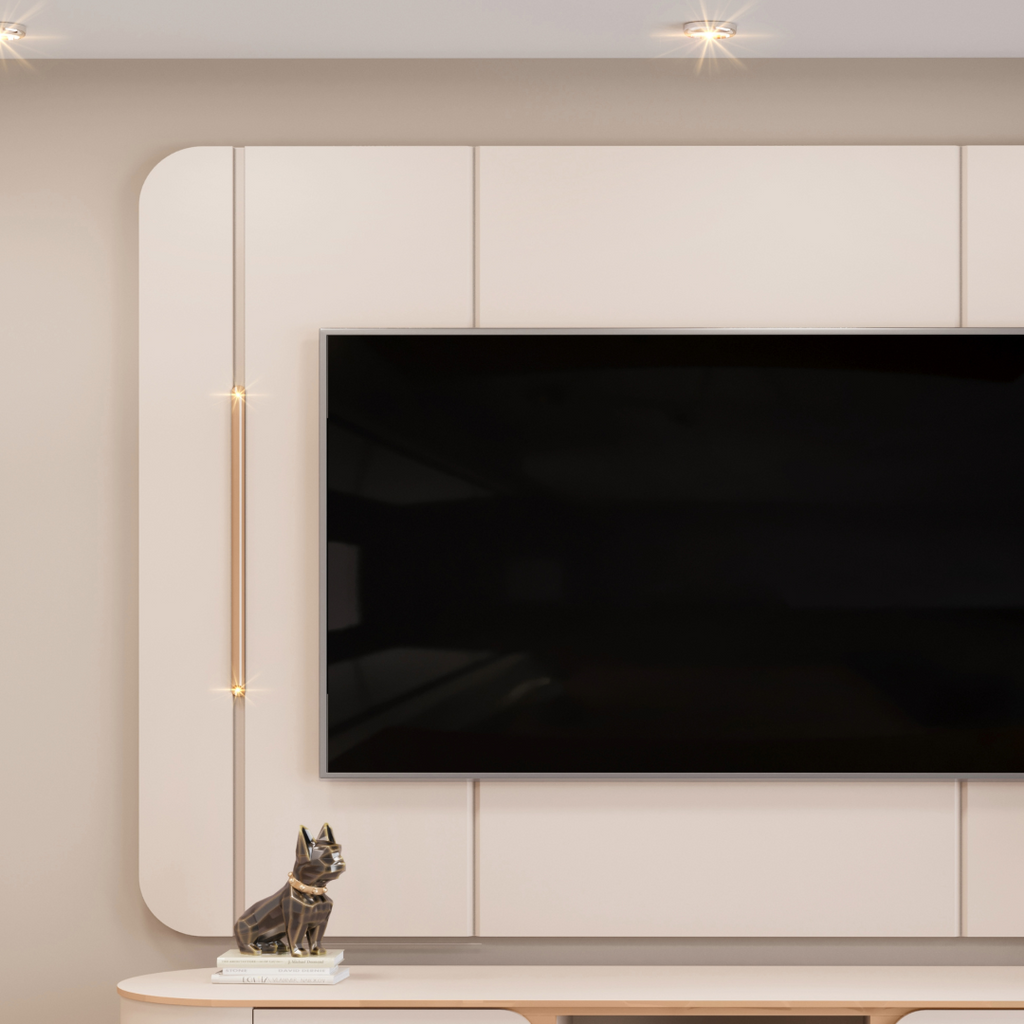 Painel Suspenso Adele 180cm DJ Móveis 100% MDF com Led Off White