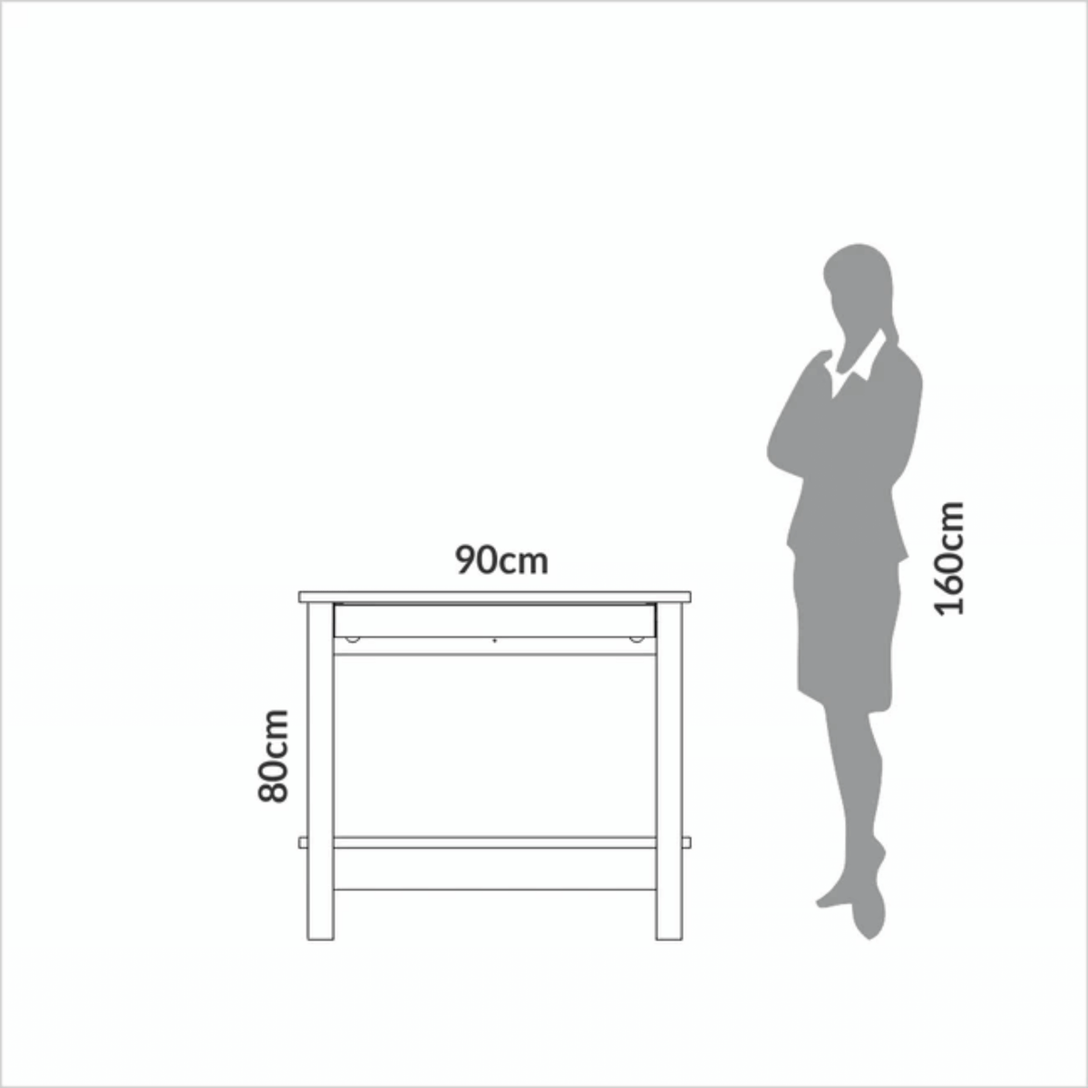 Aparador F55 Dalla Costa 90cm 1 Gaveta 100% MDF Freijó