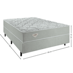 Conjunto Cama Box Luno Casal Ecoflex 138x888x61cm Molas Ensacadas PWS Prata