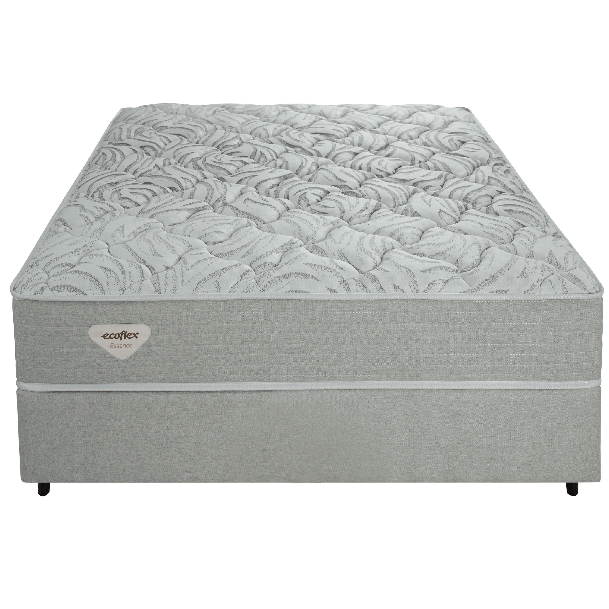 Conjunto Cama Box Luno Casal Ecoflex 138x888x61cm Molas Ensacadas PWS Prata