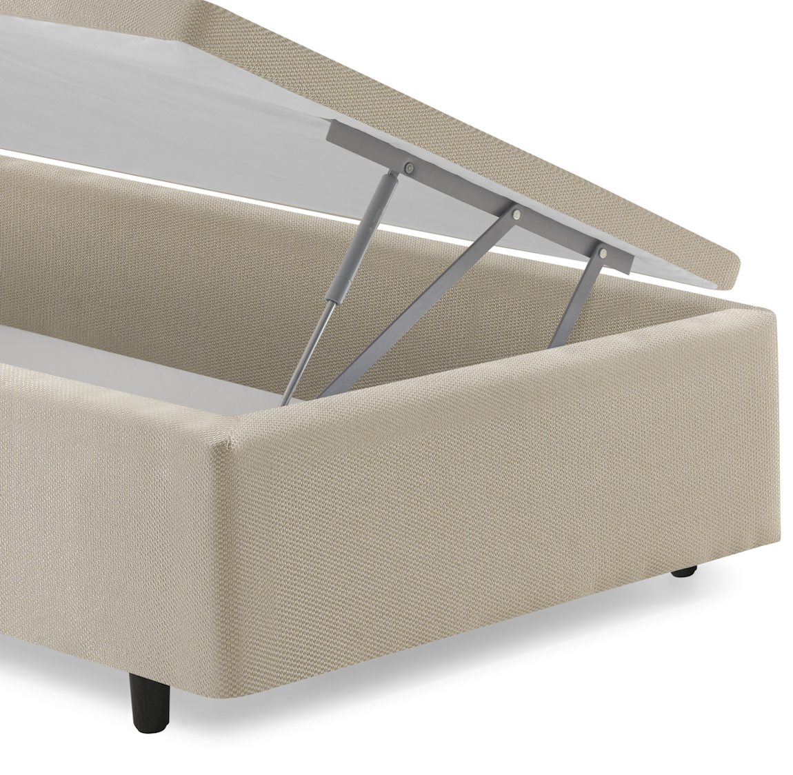 Base Baú Lateral Para Colchão Solteiro Ecoflex 88x188x40cm Champanhe