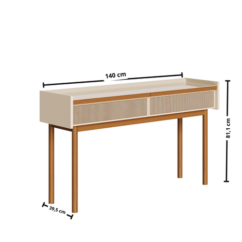 Aparador Dune 140cm Imcal Tampo Bandeja 2 Gavetas Off White