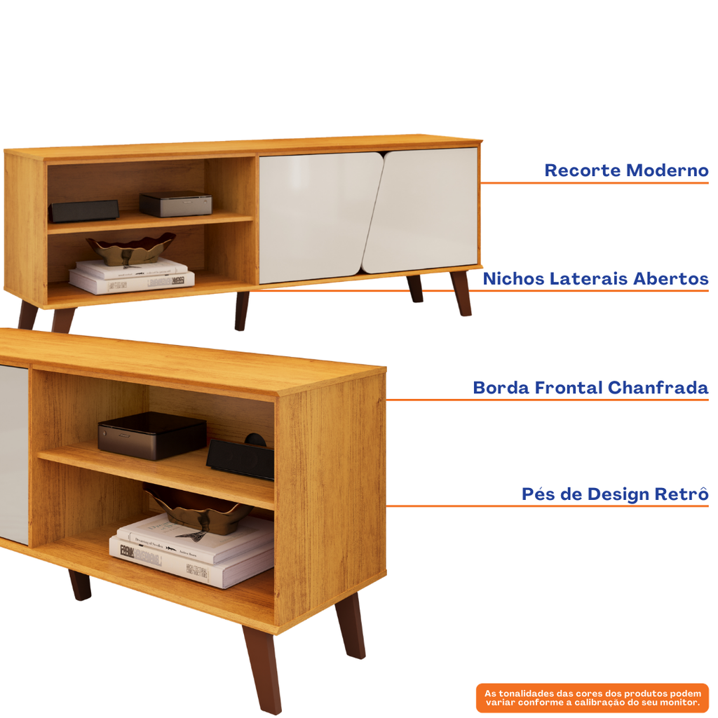Rack Mark DJ Móveis 150cm Cedro e Bali