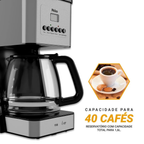 Cafeteira Elétrica Philco 40 cafezinhos Painel Digital Preto 220V