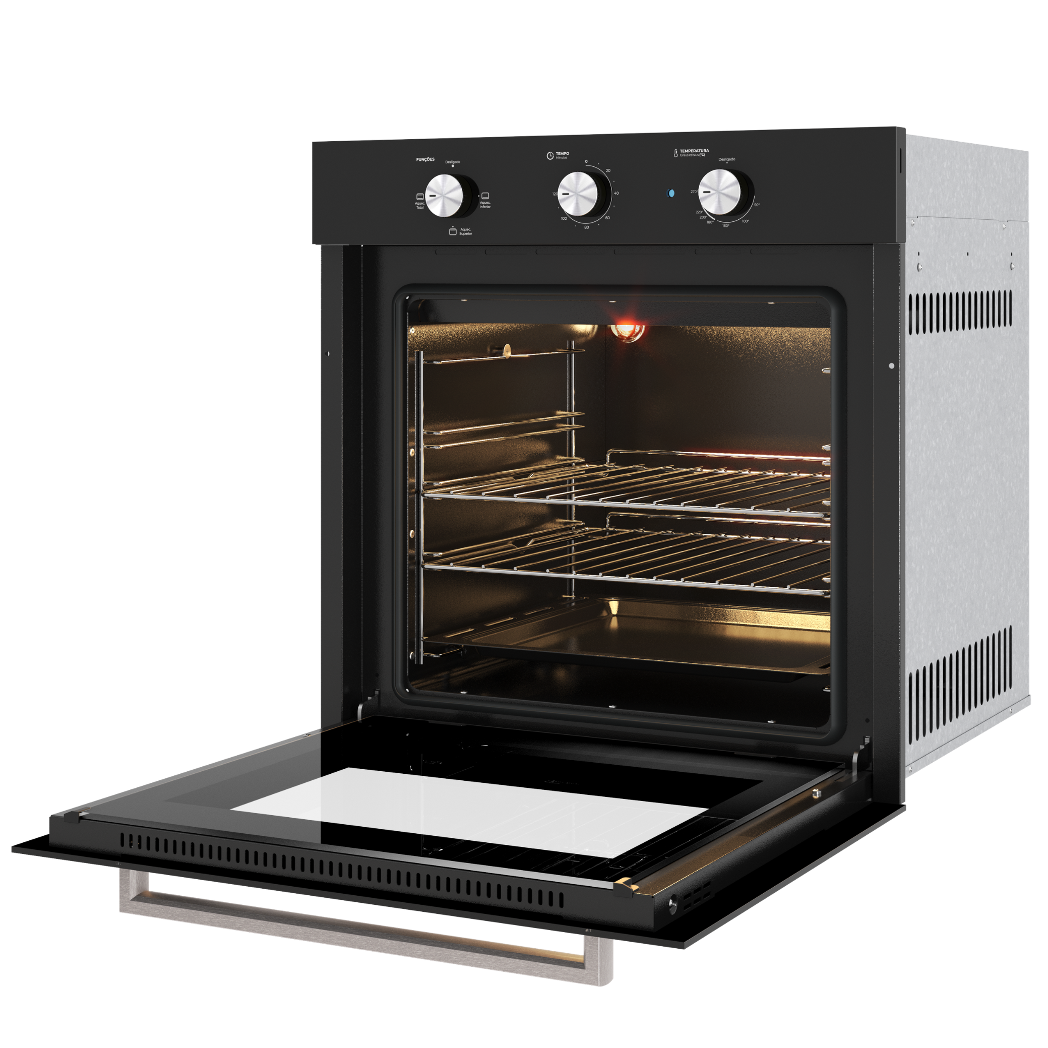 Kit Fischer de Embutir Forno Elétrico 78L Infinity + Micro-ondas 25L Fit Line Preto 220V