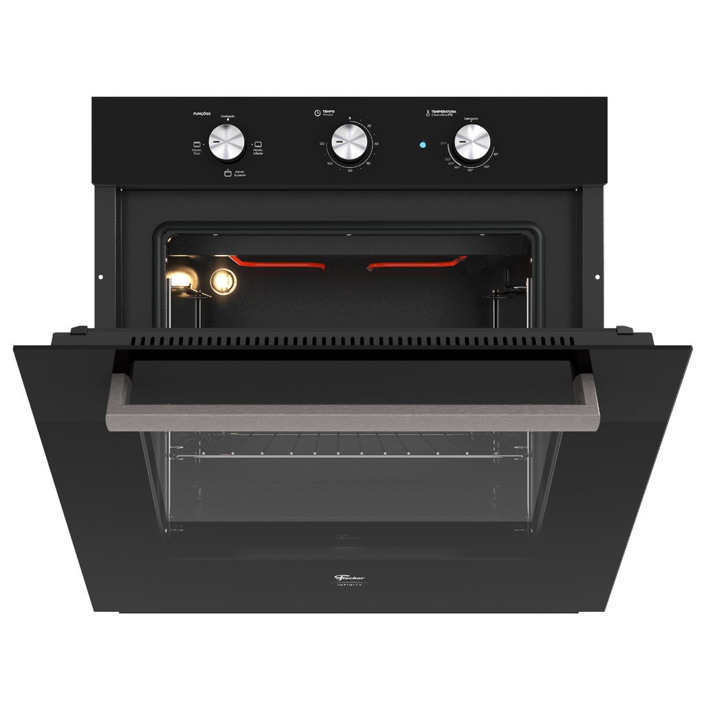 Kit Fischer de Embutir Forno Elétrico 78L Infinity + Micro-ondas 25L Fit Line Preto 220V