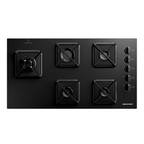 Cooktop à Gás Brastemp 5 Bocas BDS85AE Grades em Ferro Fundido Vidro Preto Bivolt