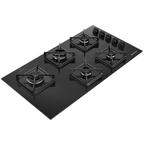 Cooktop à Gás Brastemp 5 Bocas BDS85AE Grades em Ferro Fundido Vidro Preto Bivolt