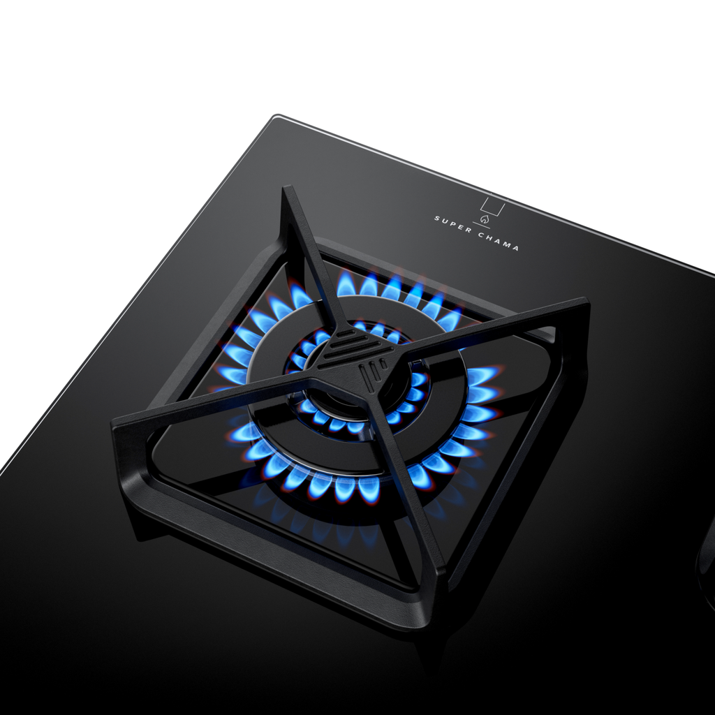 Cooktop à Gás Brastemp 5 Bocas BDS85AE Grades em Ferro Fundido Vidro Preto Bivolt