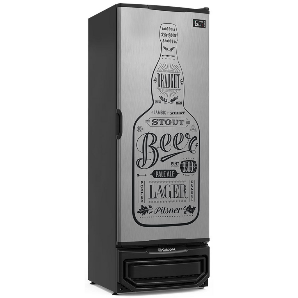 Cervejeira Gelopar 410L GCB-40 GW TI Porta Adesivada Beer Inox 220V