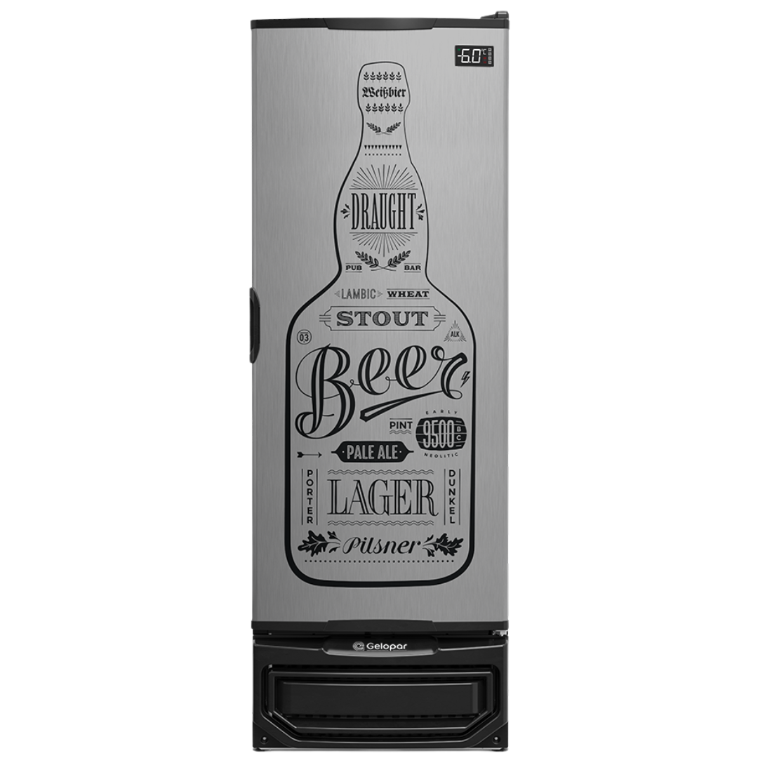 Cervejeira Gelopar 410L GCB-40 GW TI Porta Adesivada Beer Inox 220V