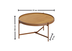 Mesa de Centro Aqua Imcal 57cm Nature e Cobre