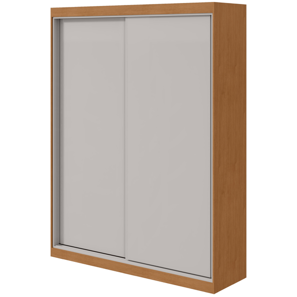 Roupeiro Quadrix Lopas 154cm 2 Portas Correr 100% MDF Flex Amêndoa e Off White