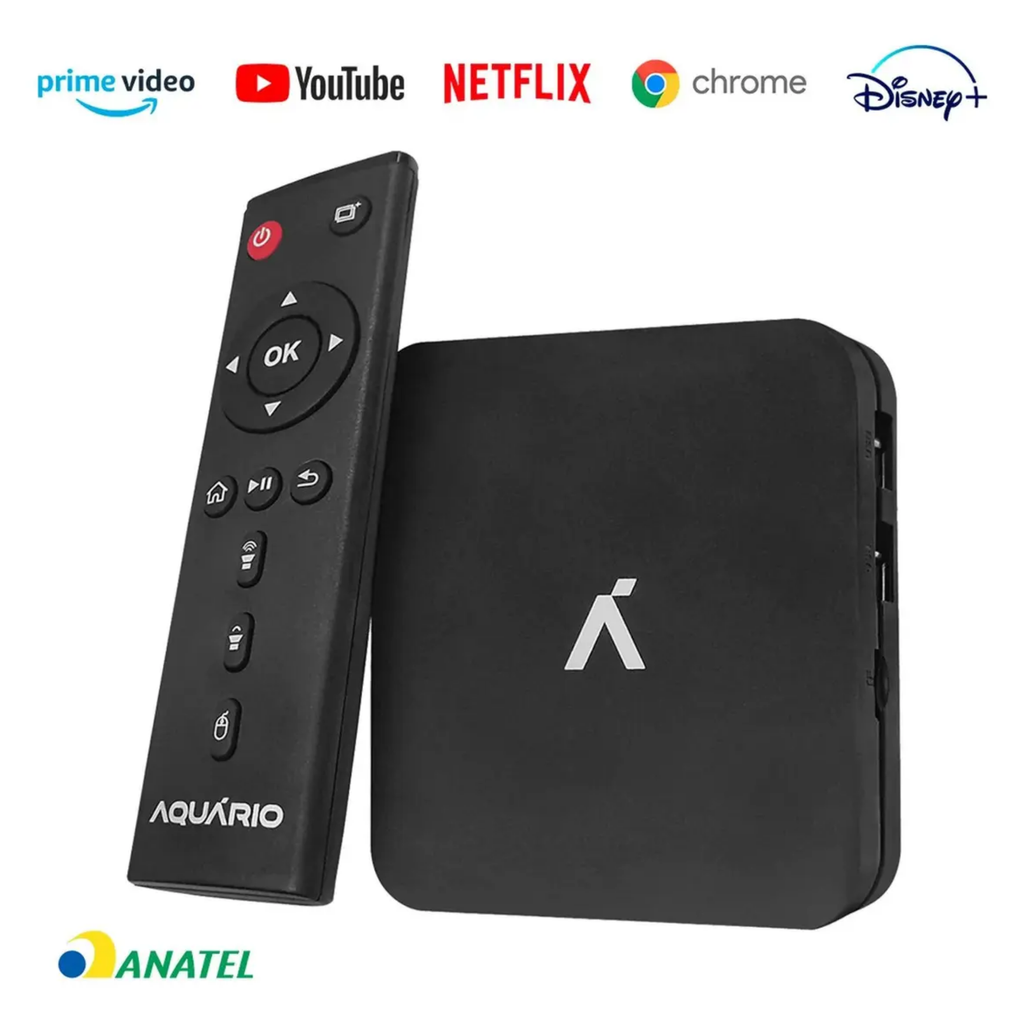 Smart TV Box 4K Aquário STV-3000 8GB 1GB de Memória RAM Preto